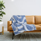 Trippy Glitch Blue Retro Liquid Swirl Abstract Pattern Throw Blanket Gallery Image 1