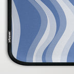 Trippy Glitch Blue Retro Liquid Swirl Abstract Pattern Laptop Sleeve Gallery Image 3