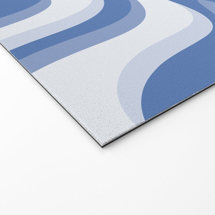 Trippy Glitch Blue Retro Liquid Swirl Abstract Pattern Welcome Mat Gallery Image 2
