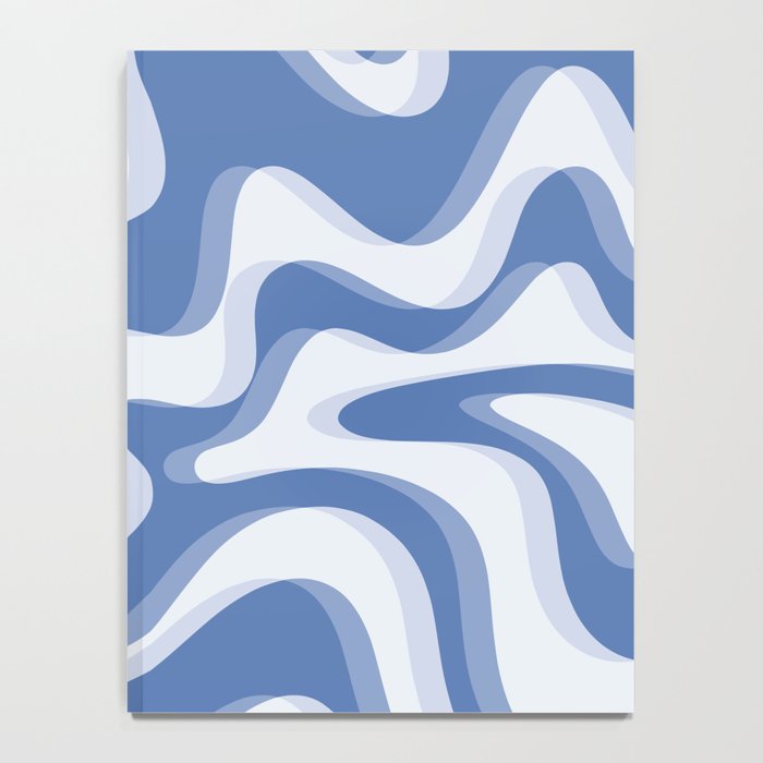 Trippy Glitch Blue Retro Liquid Swirl Abstract Pattern Notebook Gallery Image 4