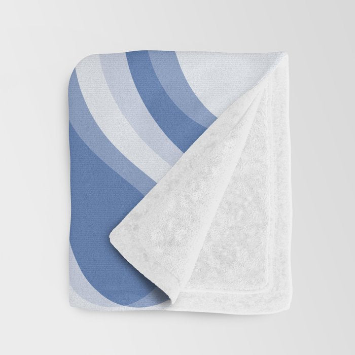 Trippy Glitch Blue Retro Liquid Swirl Abstract Pattern Throw Blanket Gallery Image 3