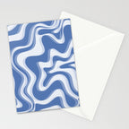 Trippy Glitch Blue Retro Liquid Swirl Abstract Pattern Stationery Card Gallery Image 2