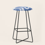 Trippy Glitch Blue Retro Liquid Swirl Abstract Pattern Stool Gallery Image 1