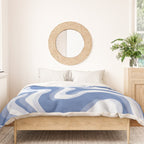 Trippy Glitch Blue Retro Liquid Swirl Abstract Pattern Duvet Cover Gallery Image 3