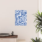 Trippy Glitch Blue Retro Liquid Swirl Abstract Pattern Poster Gallery Image 2
