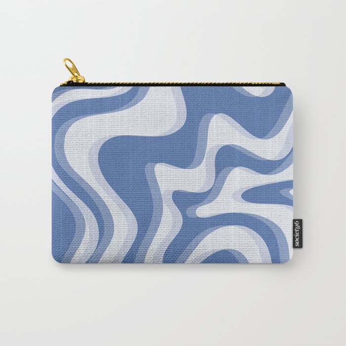 Trippy Glitch Blue Retro Liquid Swirl Abstract Pattern Carry All Pouch Gallery Image 1