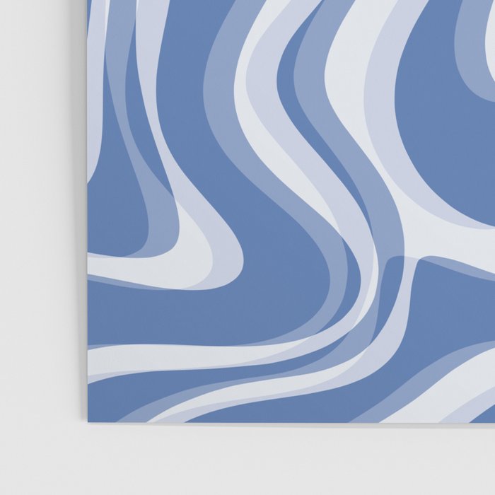 Trippy Glitch Blue Retro Liquid Swirl Abstract Pattern Poster Gallery Image 3