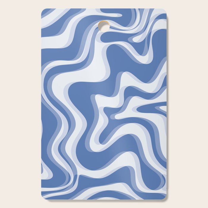 Trippy Glitch Blue Retro Liquid Swirl Abstract Pattern Cutting Board Gallery Image 1
