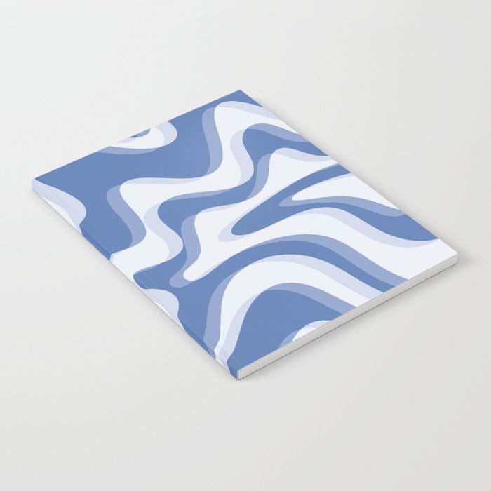 Trippy Glitch Blue Retro Liquid Swirl Abstract Pattern Notebook Gallery Image 2