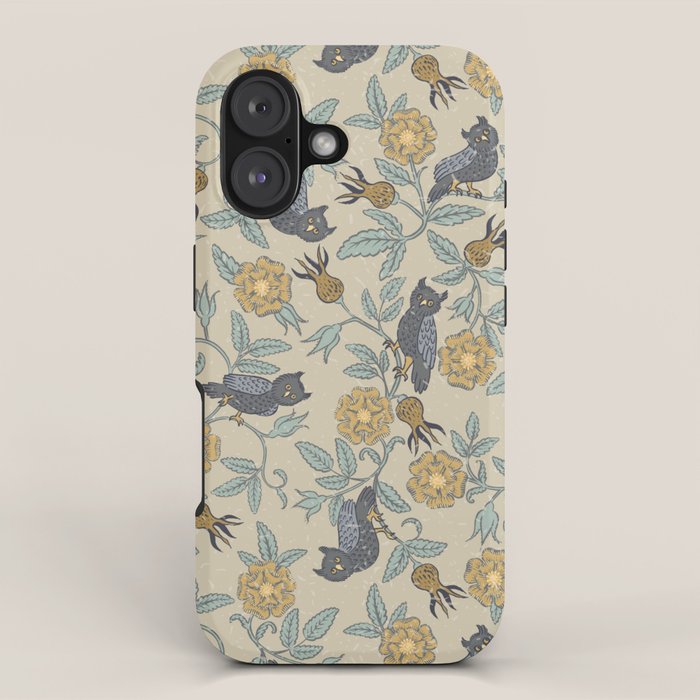 Tudor Owls in Grey iPhone Case Gallery Image 1