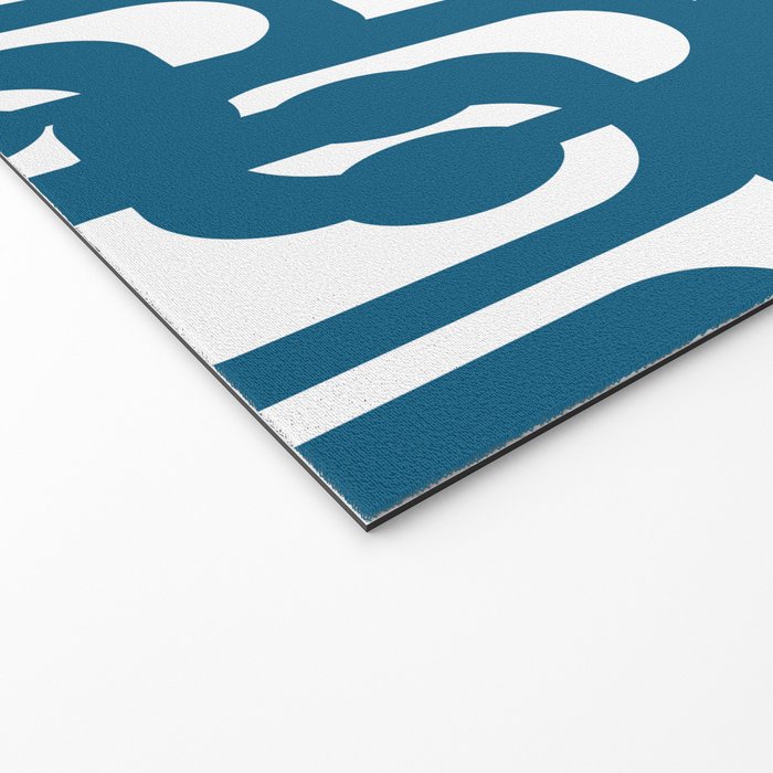 Mid Century Modern Contemporary Loop Pattern in Blue and White Welcome Mat Gallery Image 2