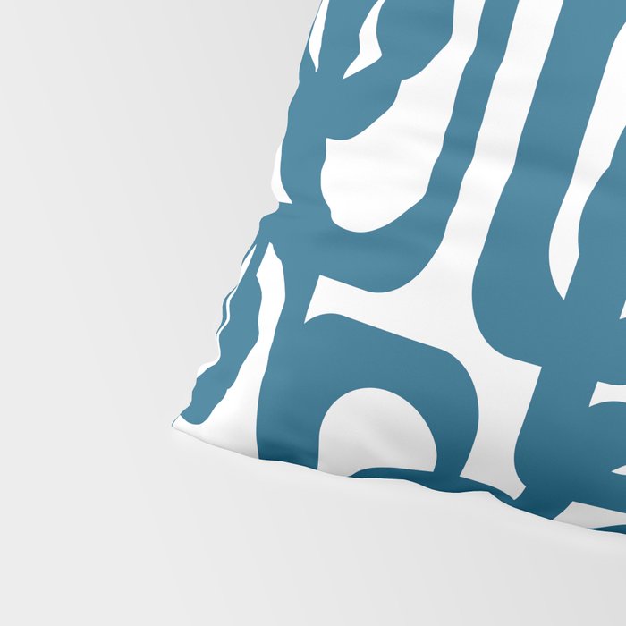 Mid Century Modern Contemporary Loop Pattern in Blue and White Pillow Sham Gallery Image 4