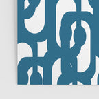 Mid Century Modern Contemporary Loop Pattern in Blue and White Poster Gallery Image 3