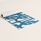 Mid Century Modern Contemporary Loop Pattern in Blue and White Yoga Mat Gallery Image 2