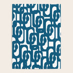 Mid Century Modern Contemporary Loop Pattern in Blue and White Poster Gallery Image 4