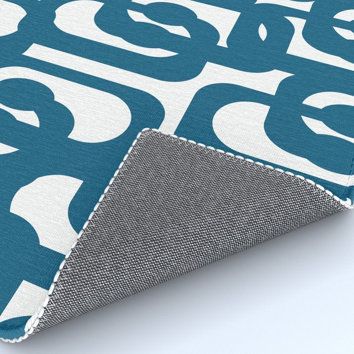 Mid Century Modern Contemporary Loop Pattern in Blue and White Rug Gallery Image 4