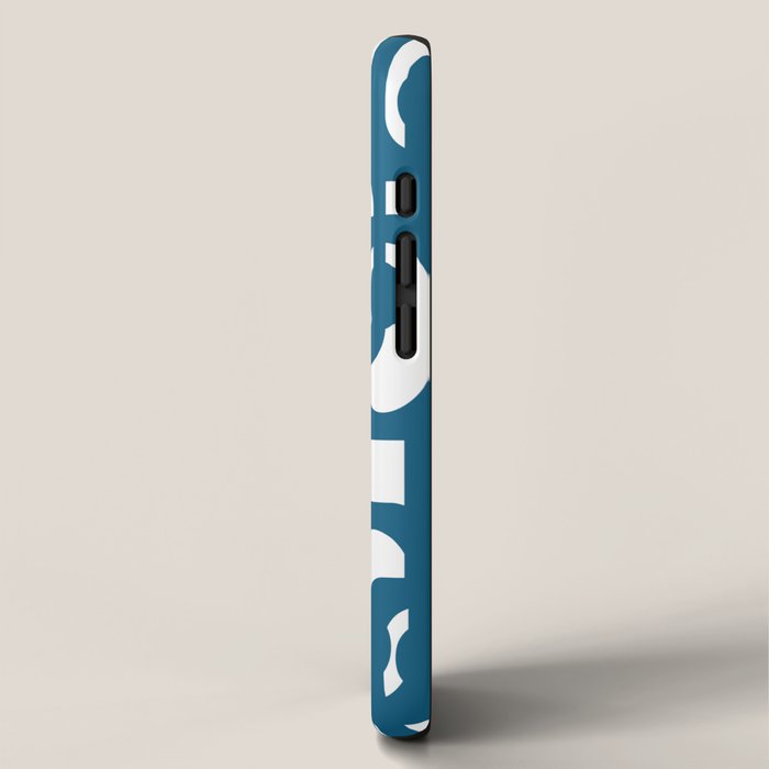Mid Century Modern Contemporary Loop Pattern in Blue and White iPhone Case Gallery Image 2