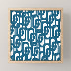 Mid Century Modern Contemporary Loop Pattern in Blue and White Mini Art Print Gallery Image 1