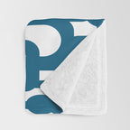 Mid Century Modern Contemporary Loop Pattern in Blue and White Throw Blanket Gallery Image 3