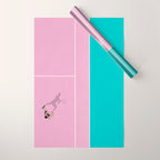 Pink Tennis Court  Wrapping Paper Gallery Image 1
