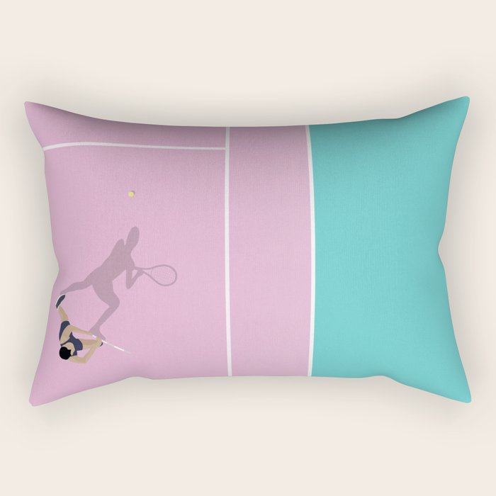 Pink Tennis Court  Rectangular Pillow Gallery Image 1