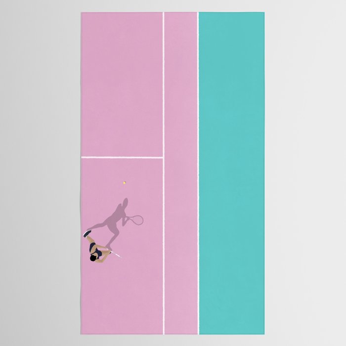 Pink Tennis Court  Tablecloth Gallery Image 2