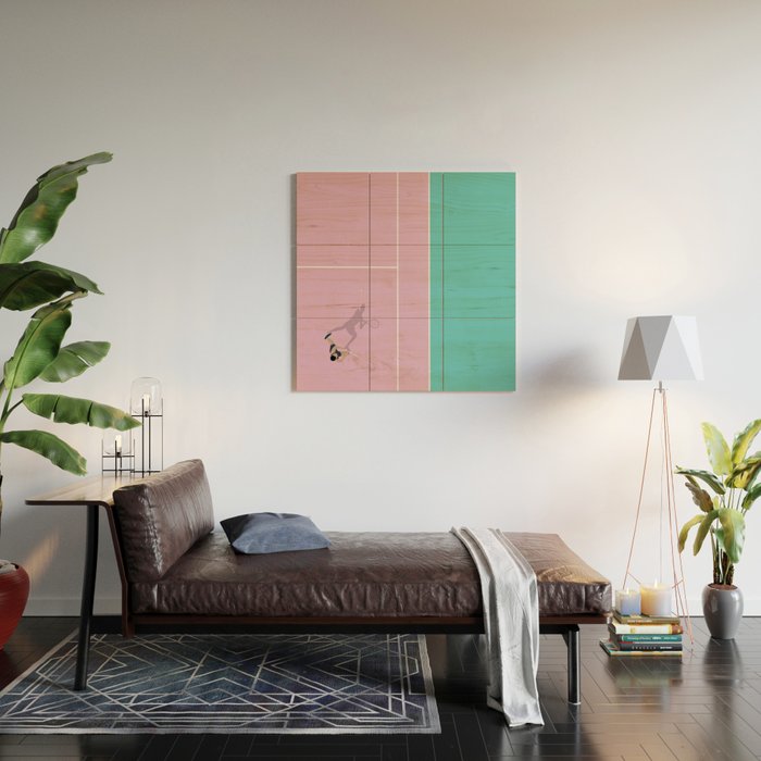 Pink Tennis Court  Wood Wall Art Gallery Image 2