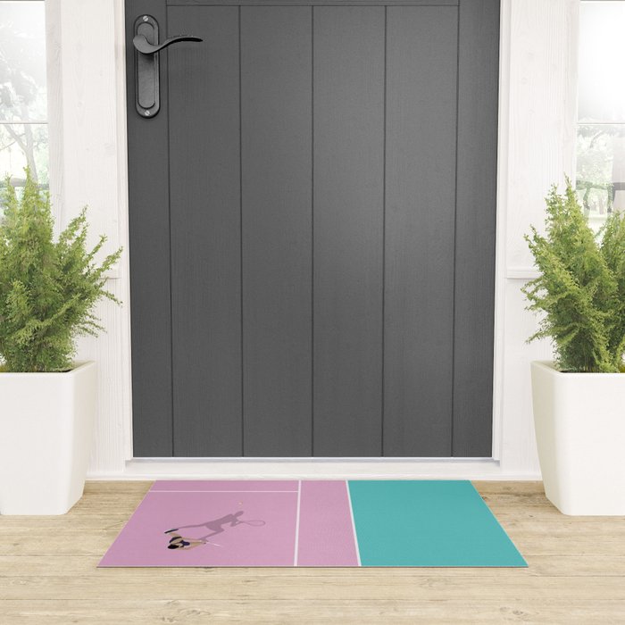 Pink Tennis Court  Welcome Mat Gallery Image 3