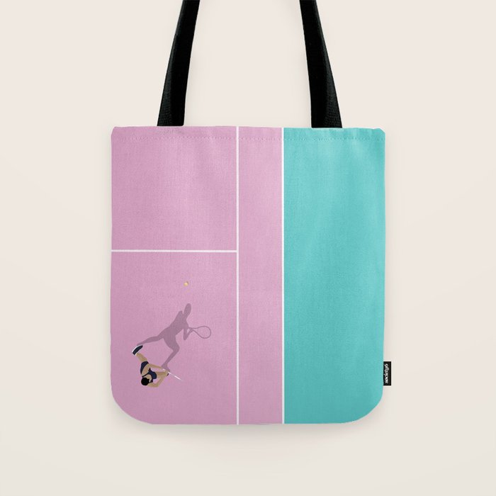Pink Tennis Court  Tote Bag Gallery Image 1