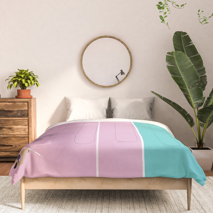 Pink Tennis Court  Comforter Gallery Image 3