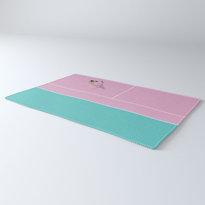 Pink Tennis Court  Rug Gallery Image 3