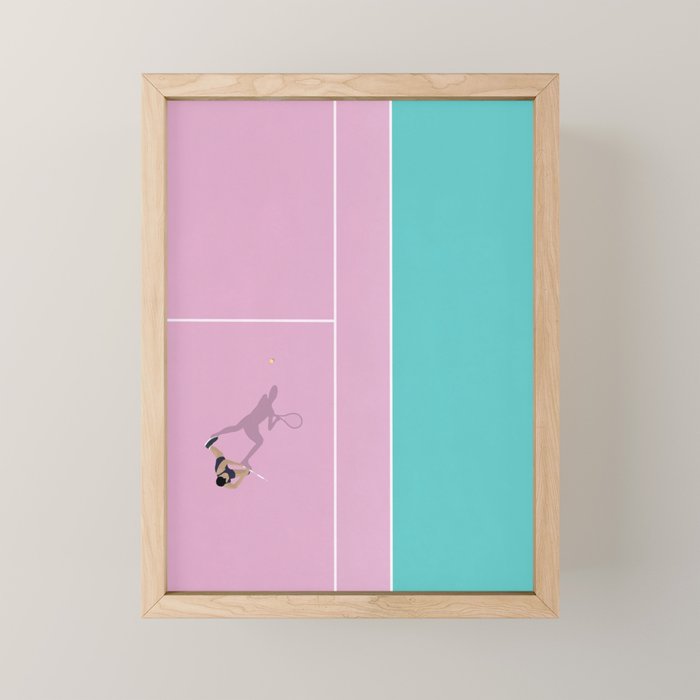 Pink Tennis Court  Mini Art Print Gallery Image 1