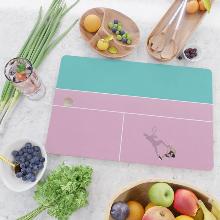 Pink Tennis Court  Cutting Board Gallery Image 2