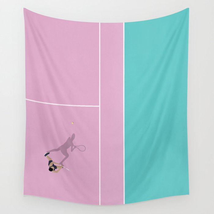 Pink Tennis Court  Wall Tapestry Gallery Image 4