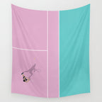 Pink Tennis Court  Wall Tapestry Gallery Image 4