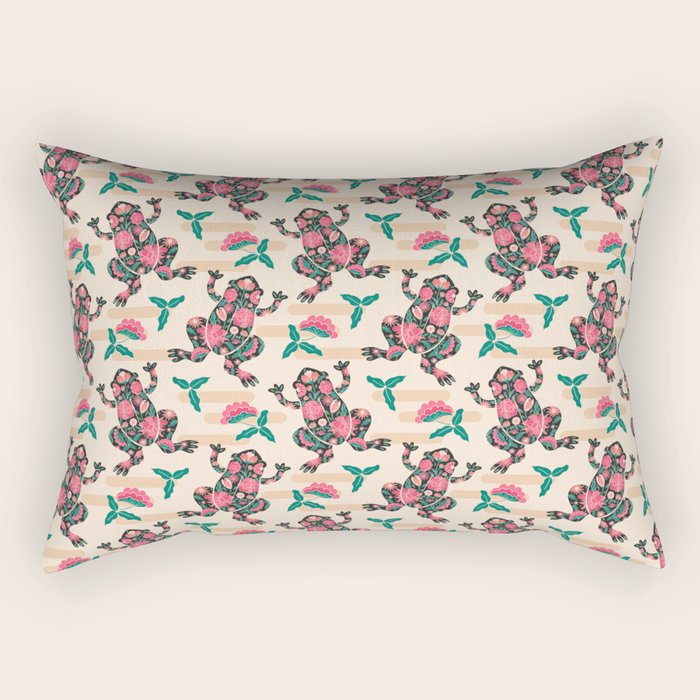 Frogs in bloom  Rectangular Pillow Gallery Image 2