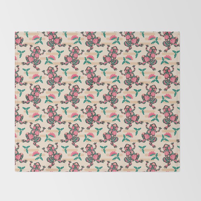 Frogs in bloom  Throw Blanket Gallery Image 2