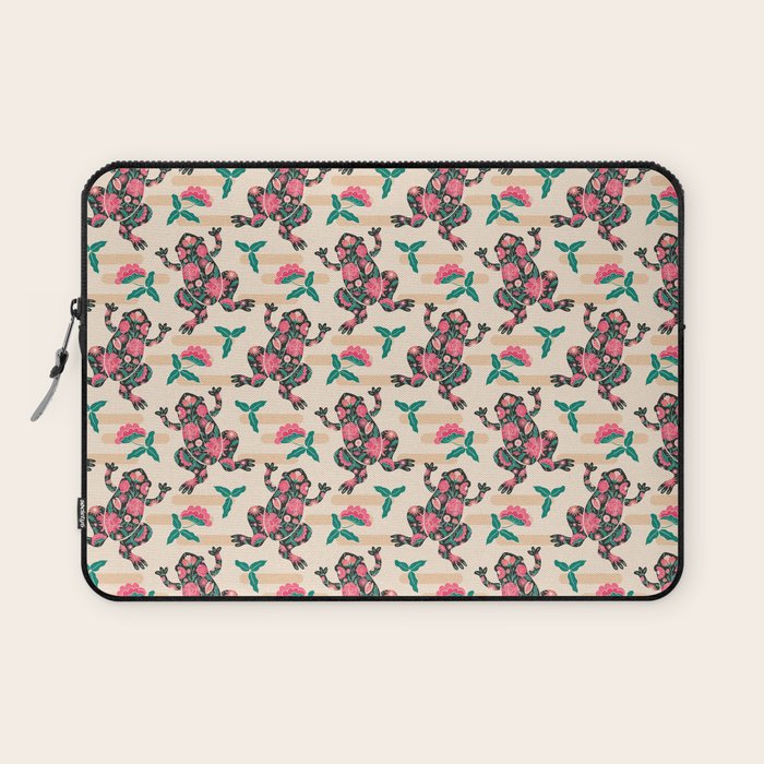 Frogs in bloom  Laptop Sleeve Gallery Image 1