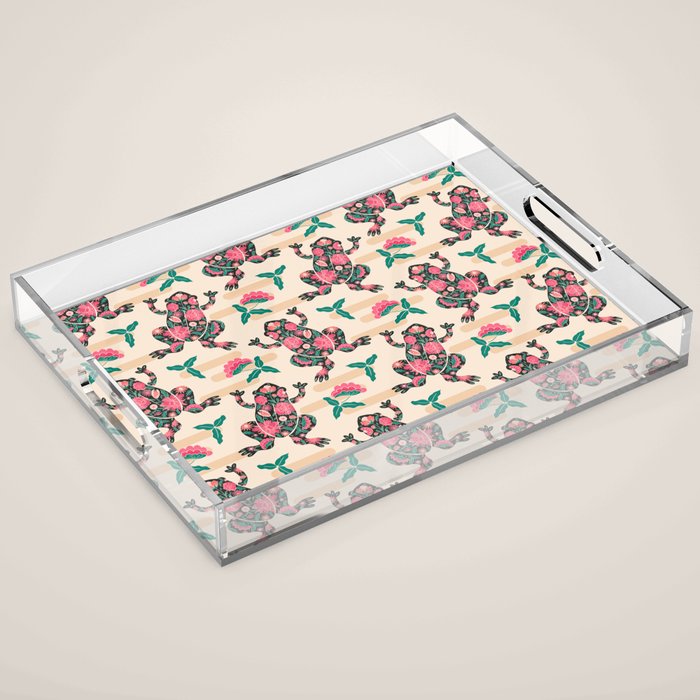 Frogs in bloom  Acrylic Tray Gallery Image 1