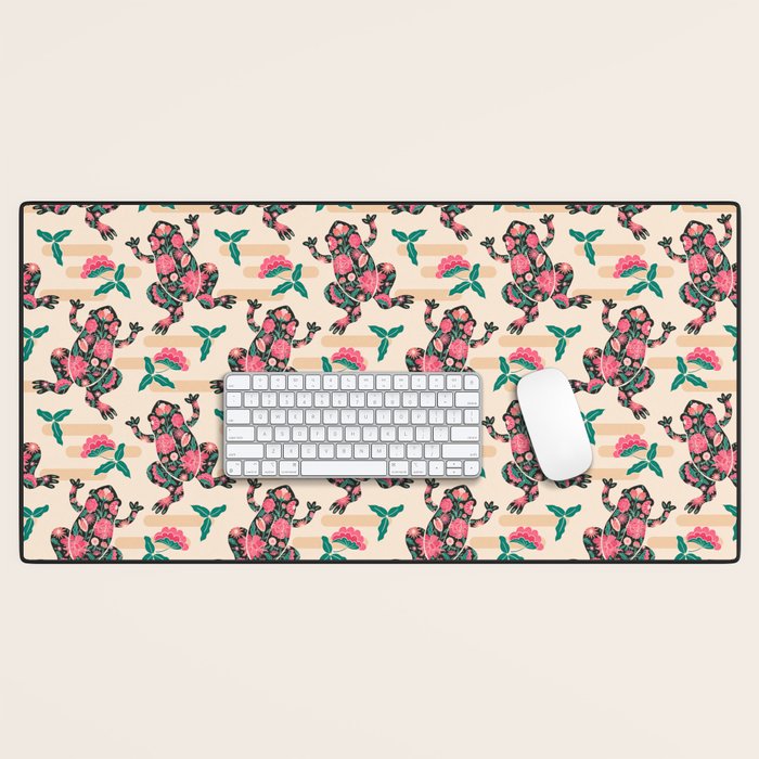 Frogs in bloom  Desk Mat Gallery Image 1