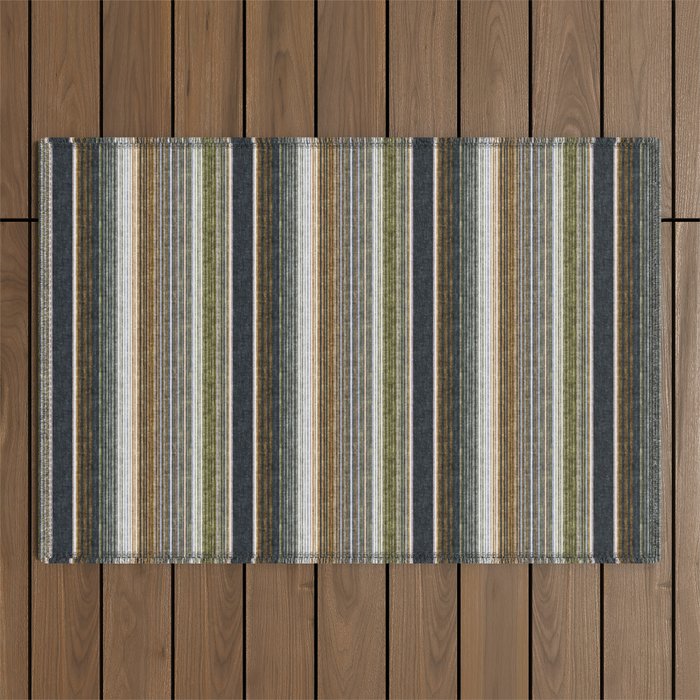 serape southwest stripe - muted natural tones Outdoor Rug Gallery Image 1