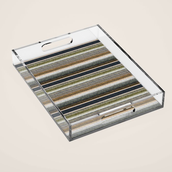serape southwest stripe - muted natural tones Acrylic Tray Gallery Image 1