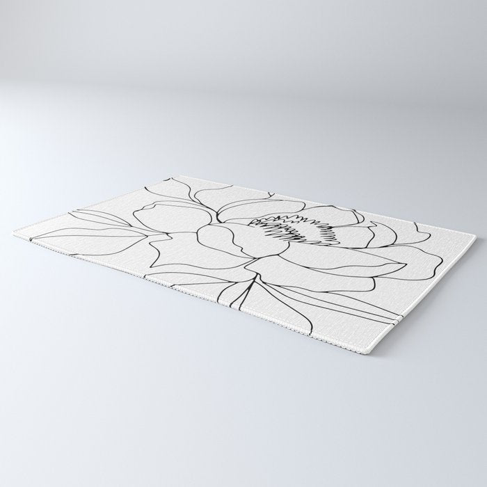 Minimal, Line Art, Floral Prints, Drawing Rug Gallery Image 3