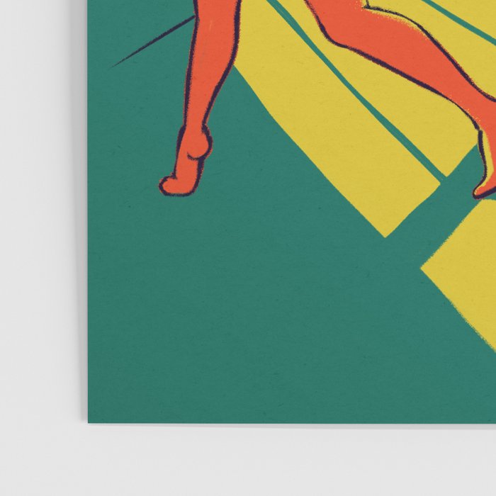 Dancing with the cat | Moody sunset light and shadows Aesthetic Green room Naked dance Femme Fatale  Poster Gallery Image 3