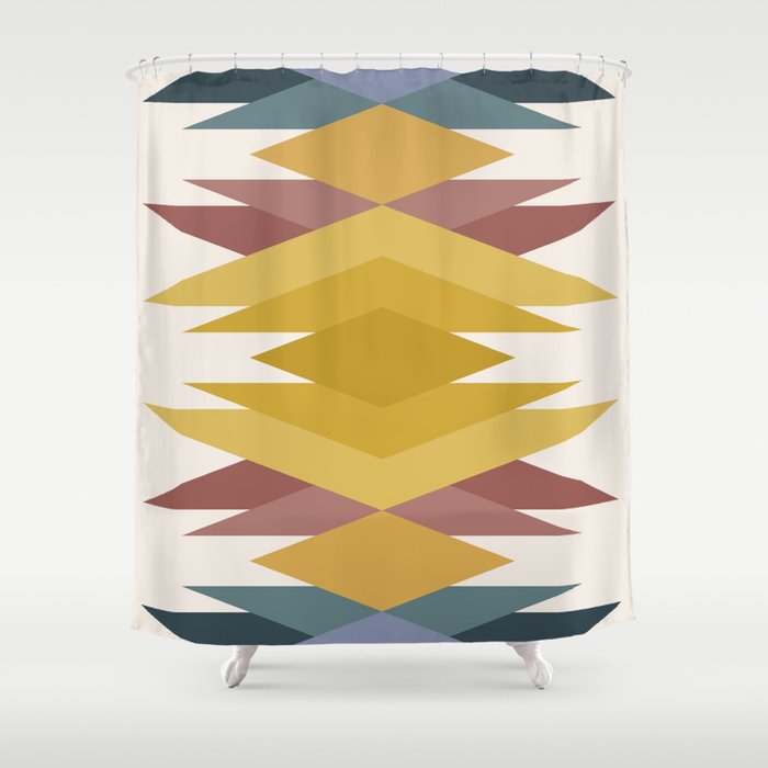 Bold Geometric Triangles III Shower Curtain Gallery Image 1