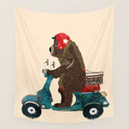 scooter bear Wall Tapestry Gallery Image 4