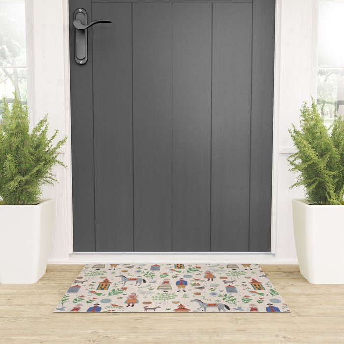 Swedish Folk Art Welcome Mat Gallery Image 3