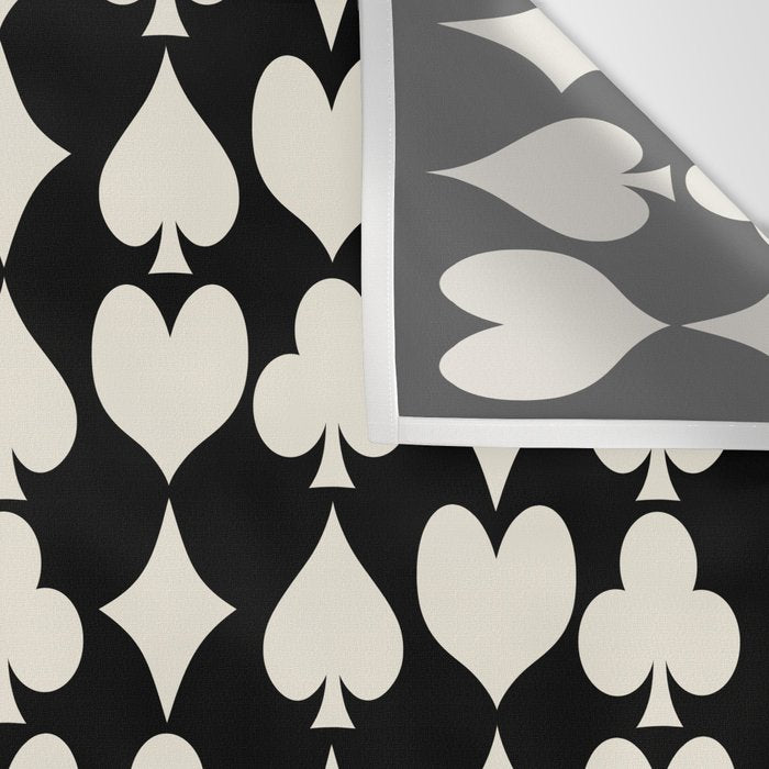 Card Suit Motifs I Black and White Wall Tapestry Gallery Image 3