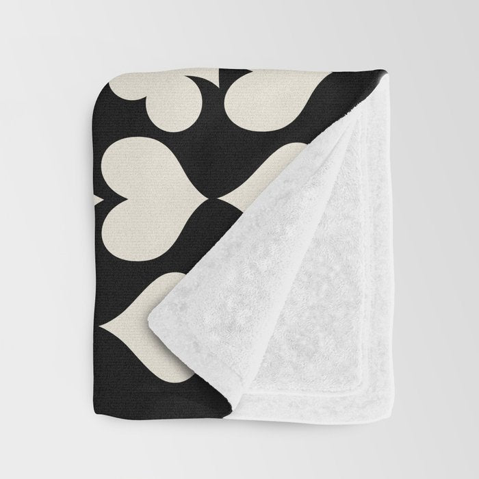 Card Suit Motifs I Black and White Throw Blanket Gallery Image 3