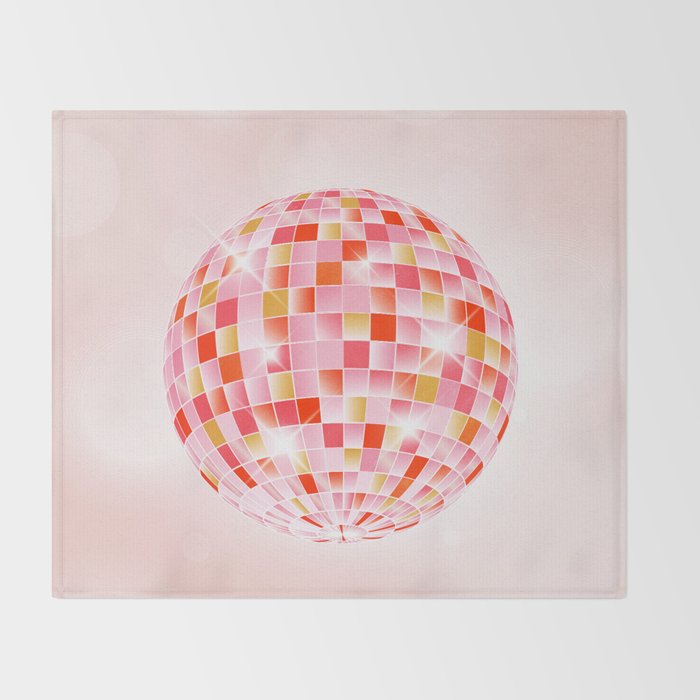 Candy Funk | Disco Ball: Peach Edition Throw Blanket Gallery Image 2